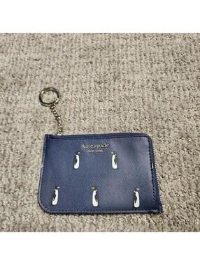 Kate Spade Card Holder Blue Cameron Penguin Women's Size Small